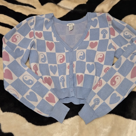 Rue21 Sweaters - Button Up Checkered Cardigan